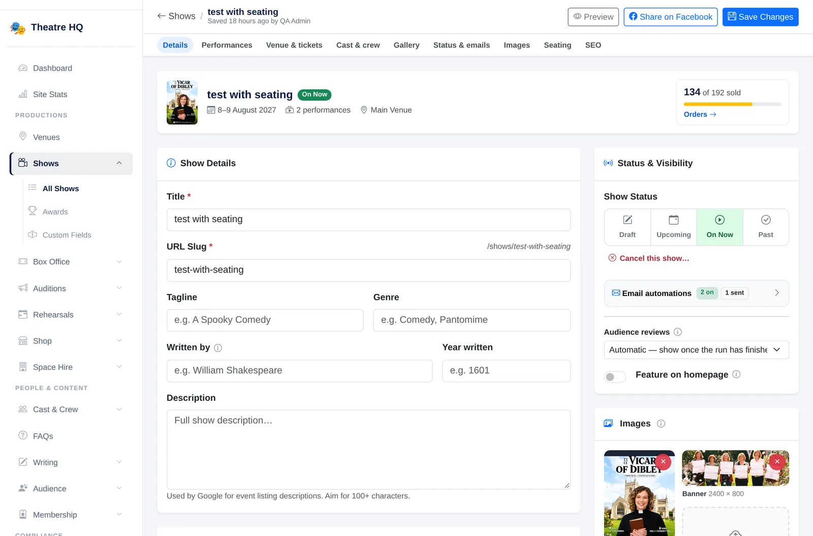 After: Drag the slider to compare the old show editor (left) with the new one.