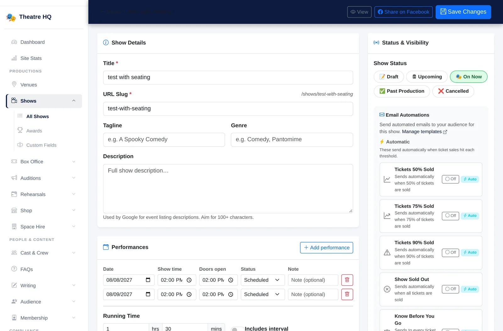Before: Drag the slider to compare the old show editor (left) with the new one.