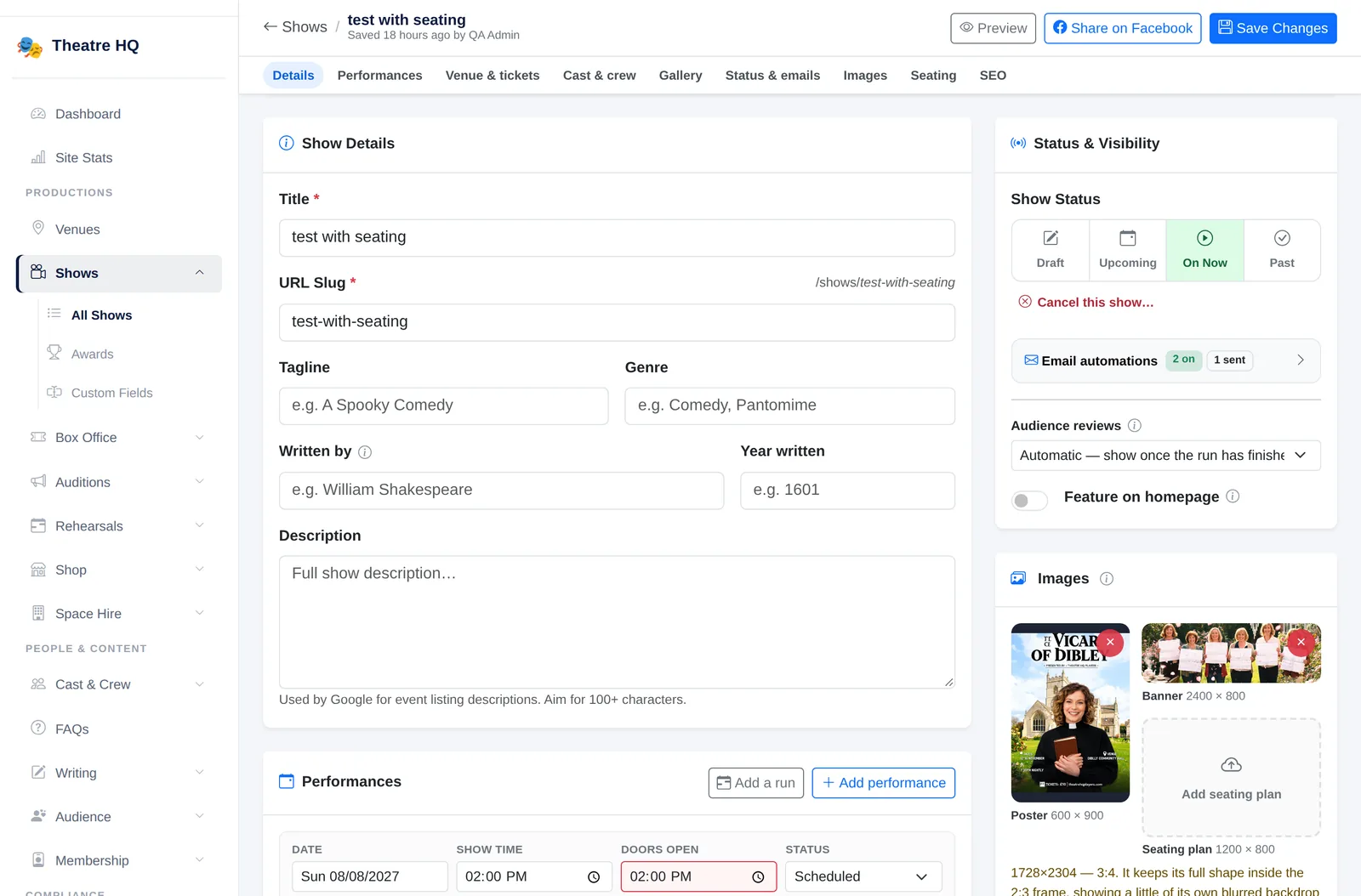 After: Status, emails and images, before and after.