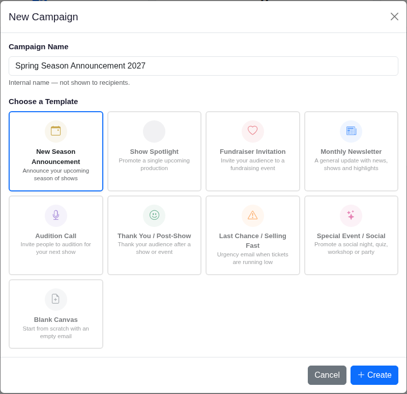 Choose a template for your campaign.