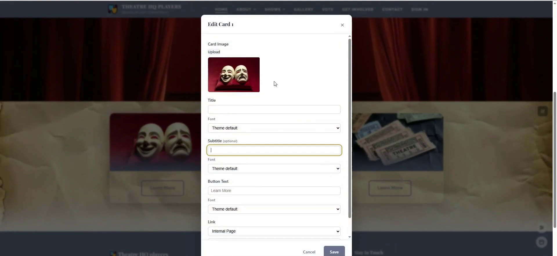 Edit the individual content inside a section item.