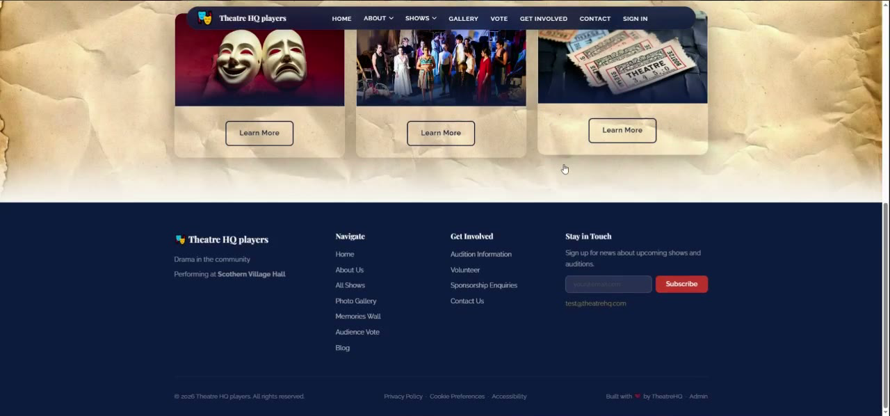 Scroll to the footer