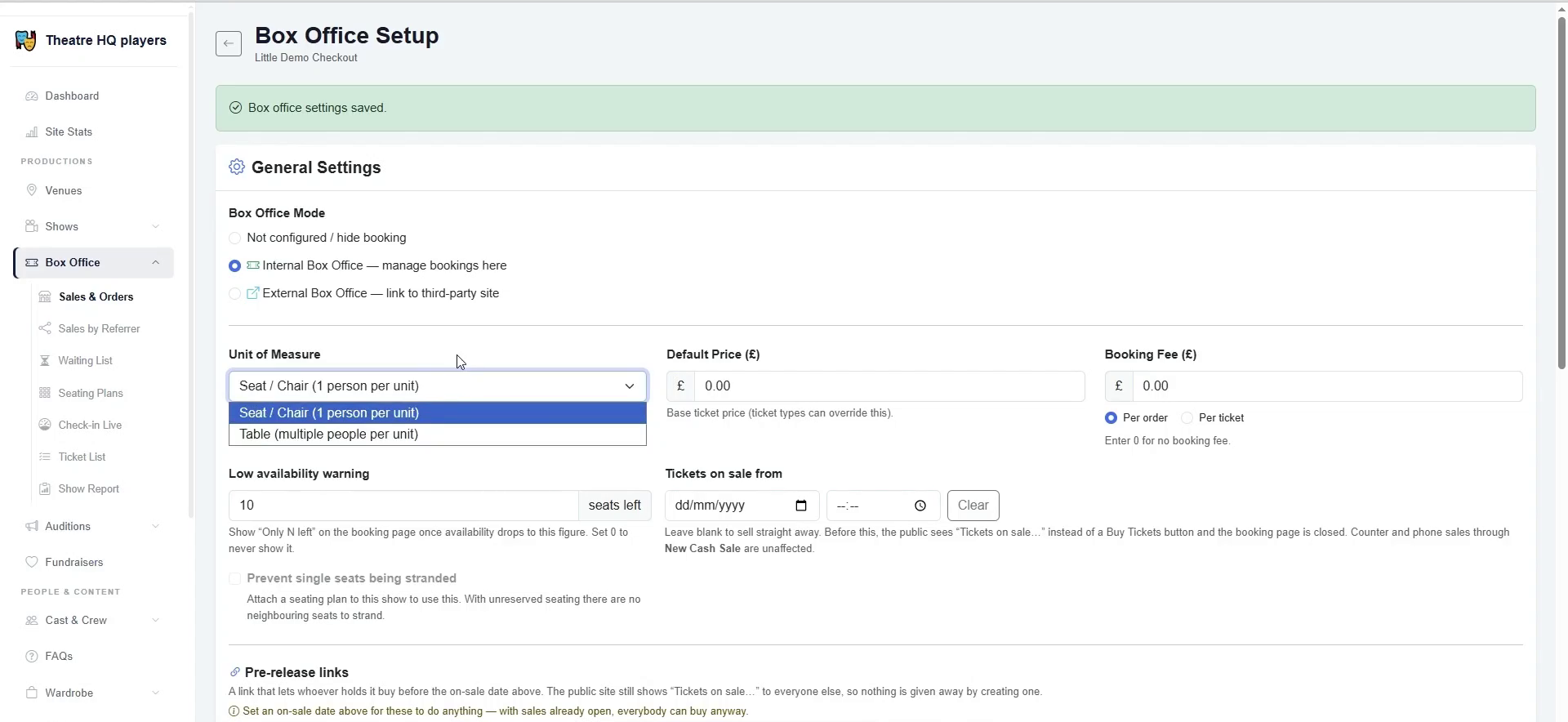Set how capacity is measured and how base pricing works.