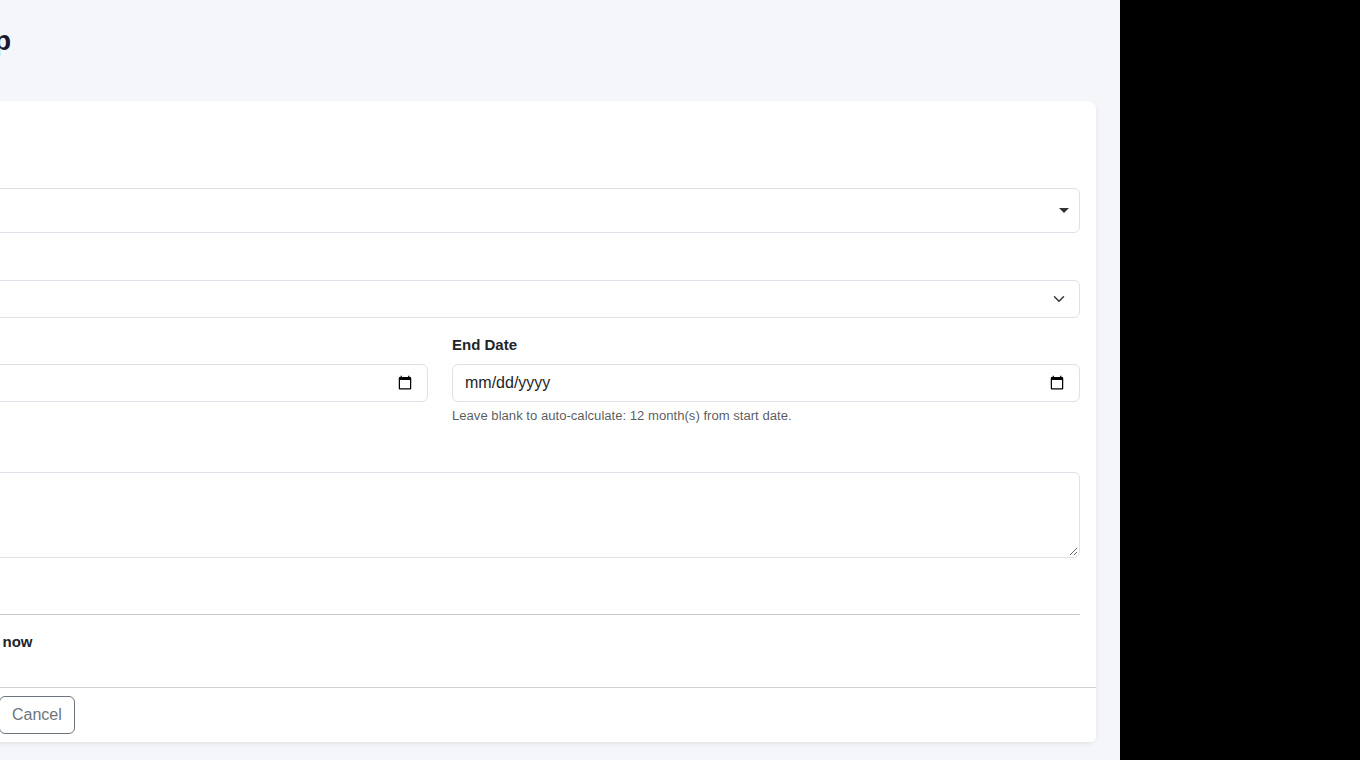 Adding a membership using the new type.
